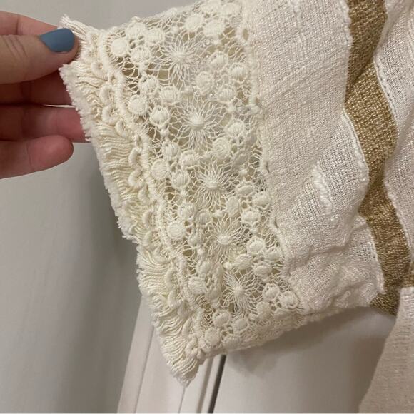 SOFT SURROUNDINGS • Cream Fringe Saturday Stroll Tunic Top - Picture 4 of 7